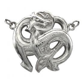 Hänge, keltisk drake (försilvrad, ca 40mm)